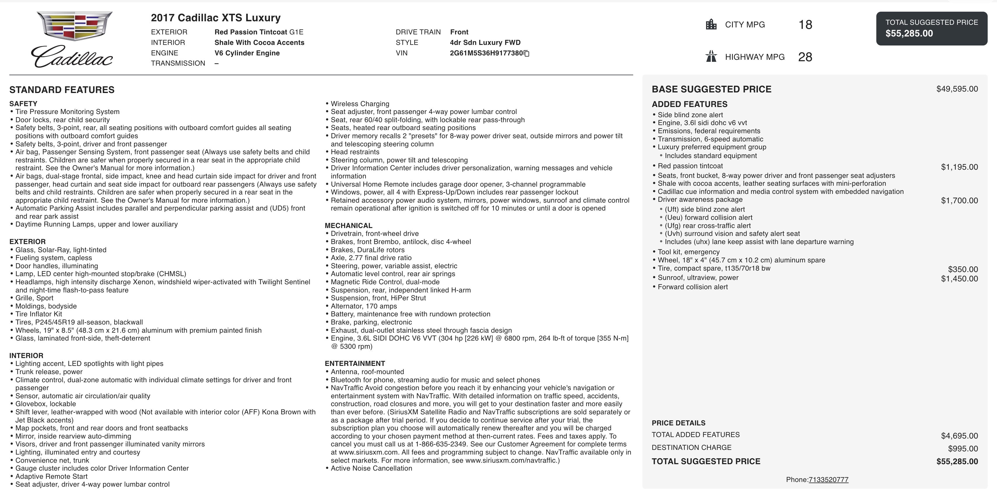 Used 2017 Cadillac XTS Luxury w/ Driver Awareness Package image 3