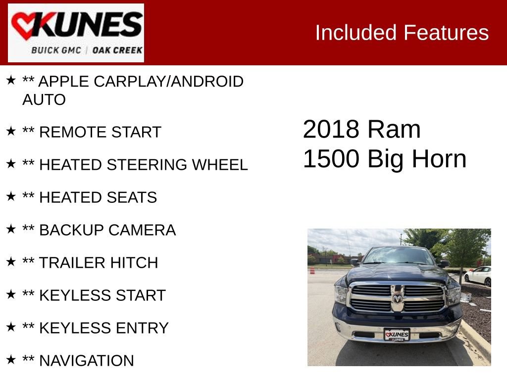 Used 2018 RAM 1500 Big Horn AWD/4WD image 2