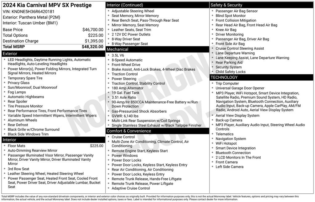 Certified 2024 Kia Carnival SX Prestige FWD image 12