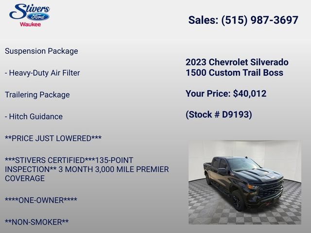 Used 2023 Chevrolet Silverado 1500 Custom Trail Boss AWD/4WD image 31