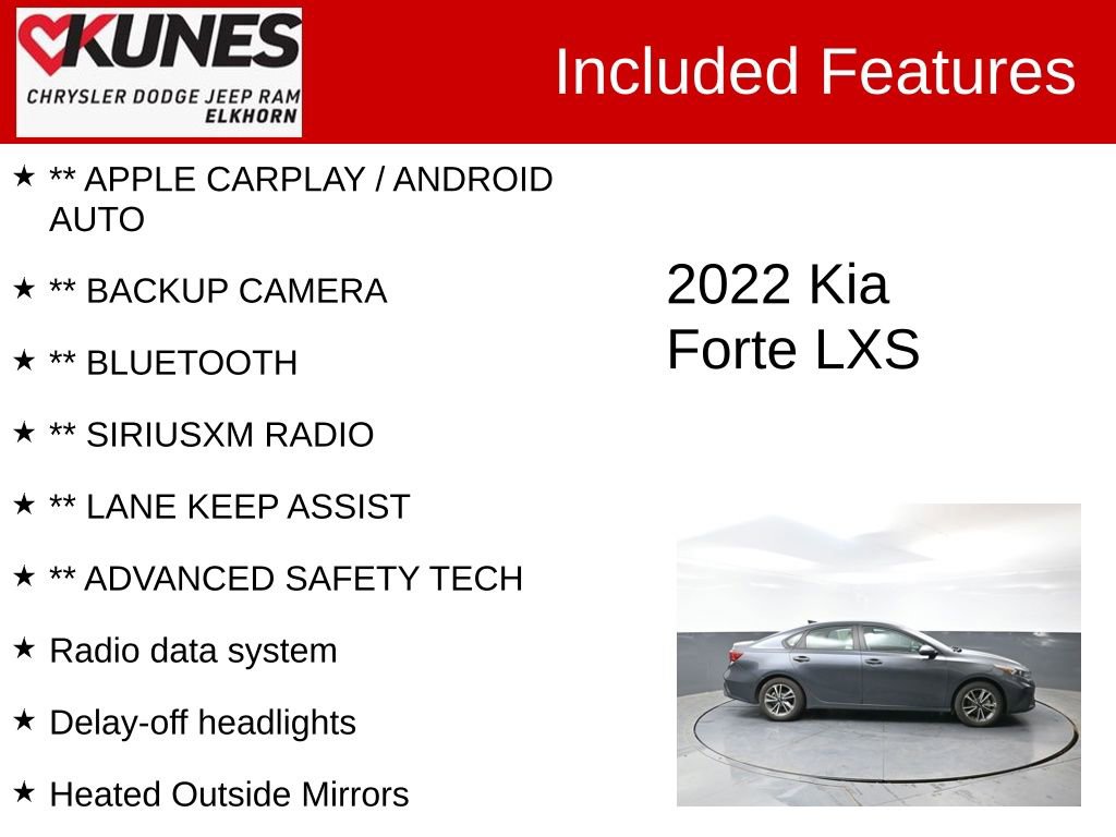 Used 2022 Kia Forte LXS w/ LXS Technology Package FWD image 2