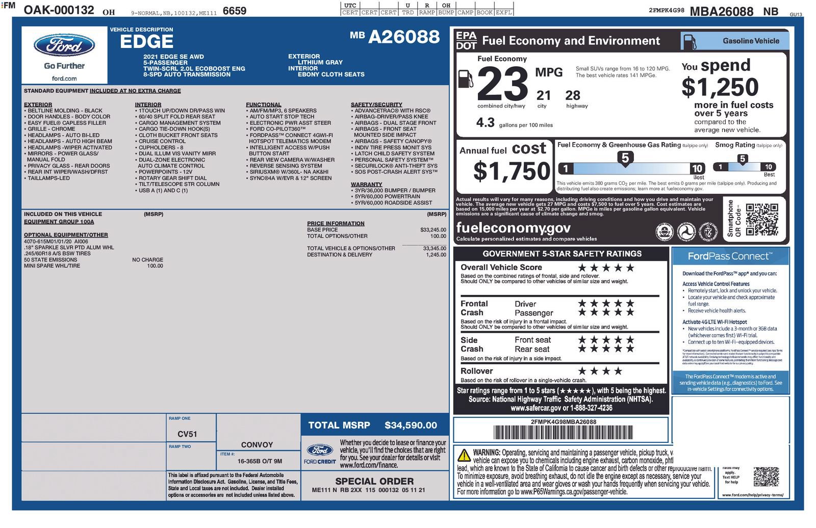 Used 2021 Ford Edge SE AWD/4WD image 26