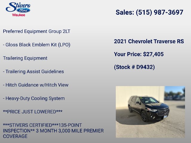 Used 2021 Chevrolet Traverse RS AWD/4WD image 8