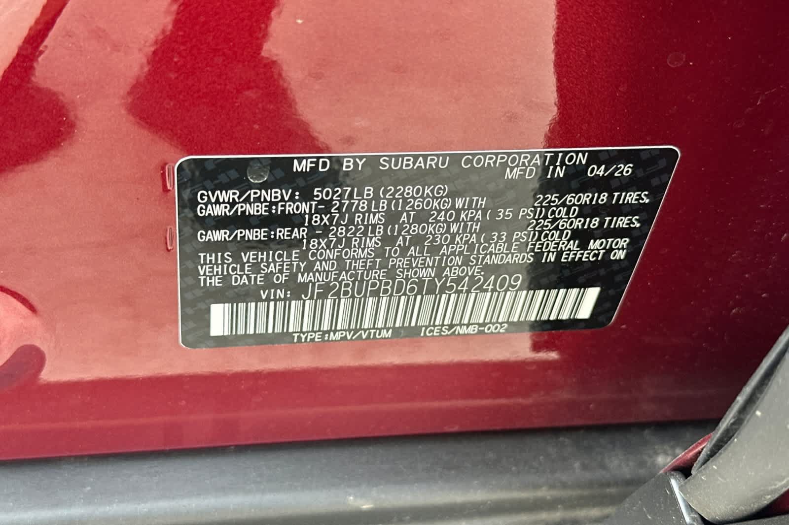New 2026 Subaru Outback Premium AWD/4WD image 34