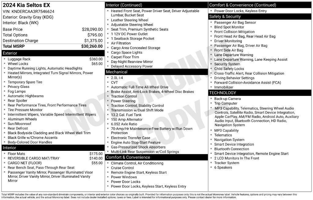 Certified 2024 Kia Seltos EX AWD/4WD image 9