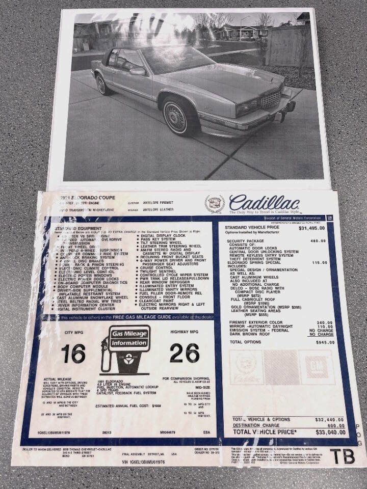 Used 1991 Cadillac Eldorado Coupe image 11