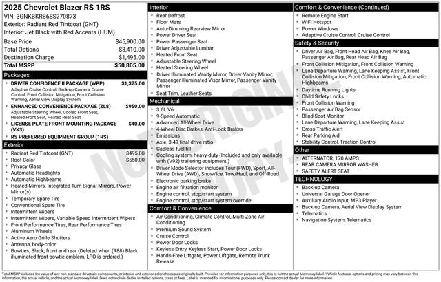New 2025 Chevrolet Blazer RS w/ Driver Confidence II Package AWD/4WD image 28
