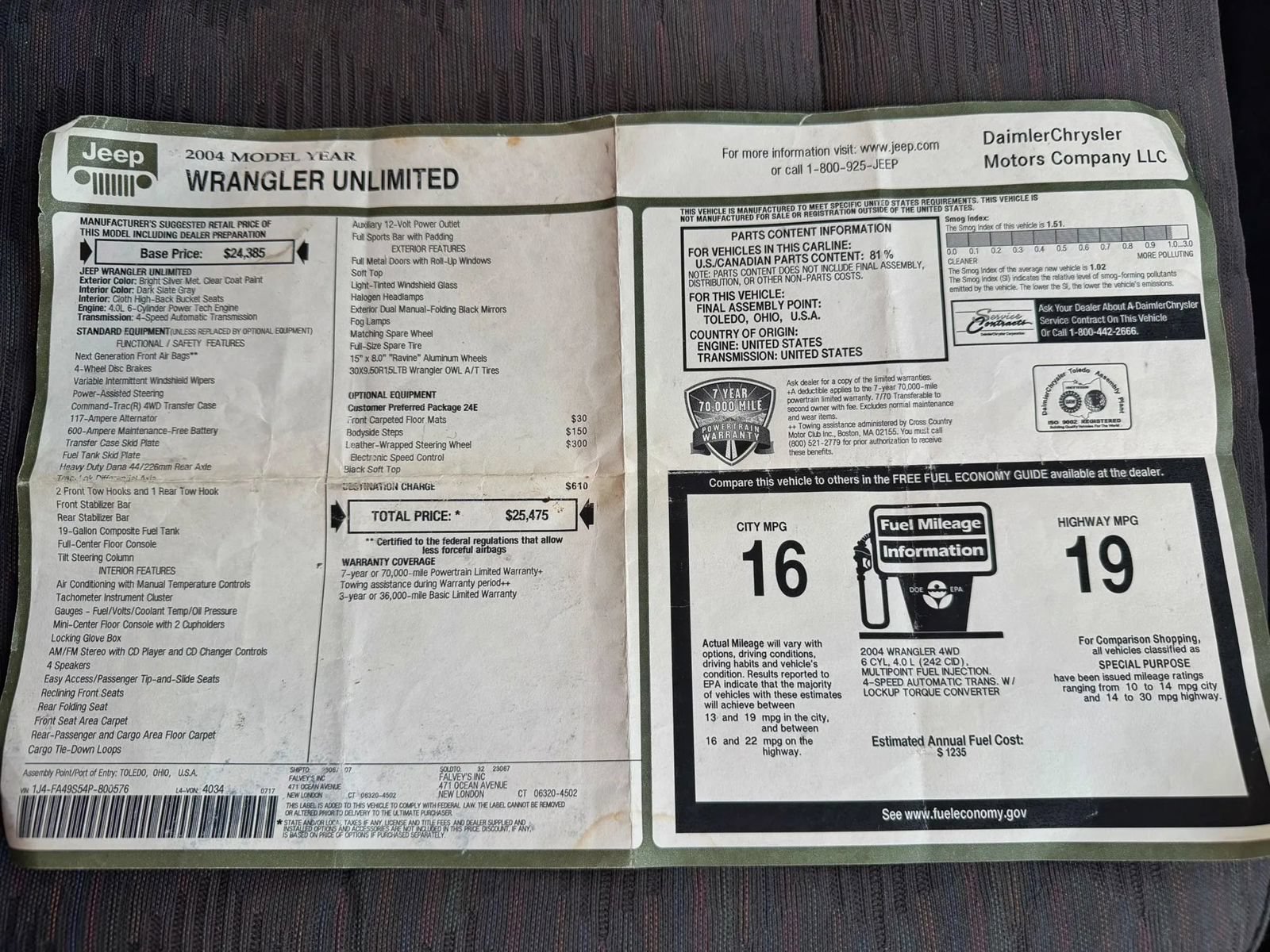 Used 2004 Jeep Wrangler 4WD image 87