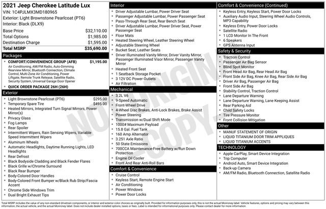 Used 2021 Jeep Cherokee Latitude Lux w/ Comfort/Convenience Group image 5