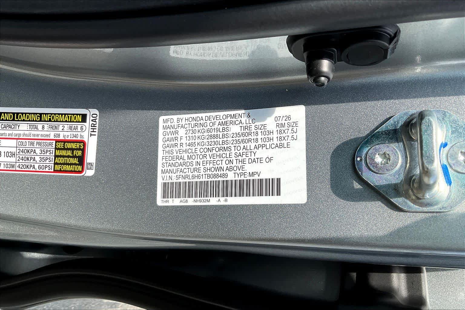 New 2026 Honda Odyssey EX-L image 19