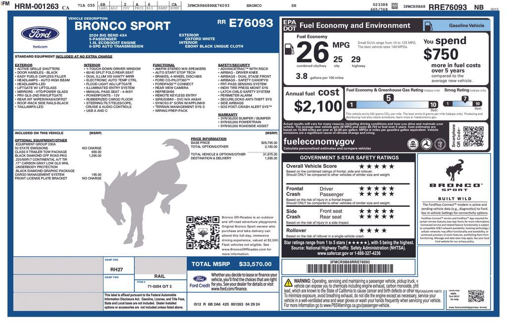 Certified 2024 Ford Bronco Sport Big Bend image 3