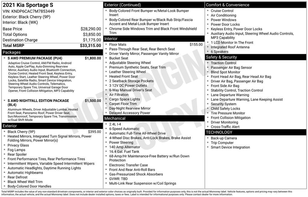 Used 2021 Kia Sportage S w/ S AWD Premium Package image 30