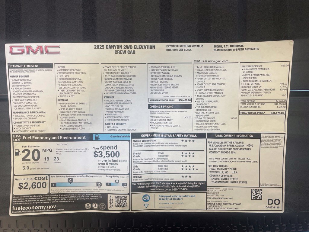 Used 2025 GMC Canyon Elevation w/ Convenience Package RWD image 33