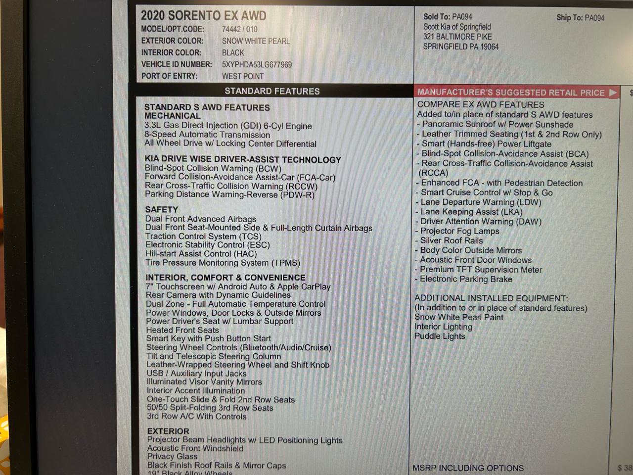 Used 2020 Kia Sorento EX image 19