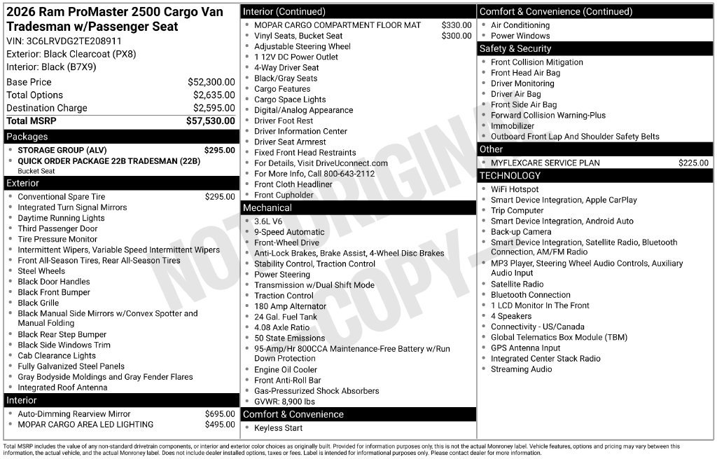 New 2026 RAM ProMaster 2500 w/ Storage Group FWD image 5