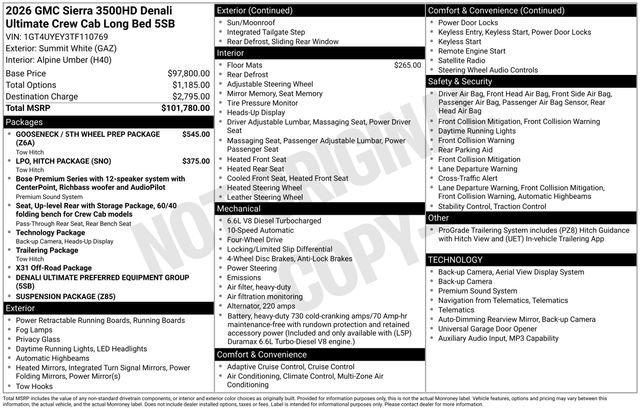 New 2026 GMC Sierra 3500 Denali Ultimate AWD/4WD image 28