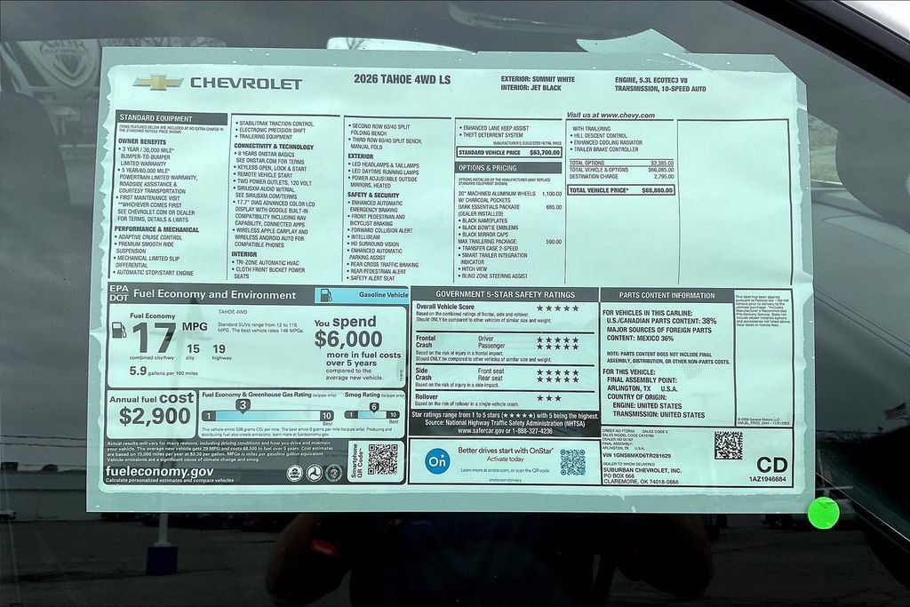 New 2026 Chevrolet Tahoe LS w/ LPO, Dark Essentials Package image 14