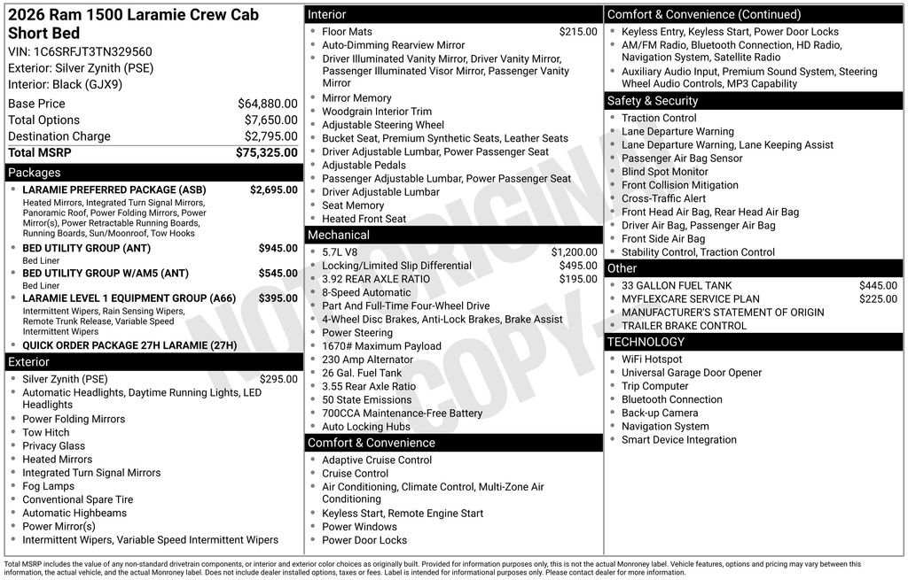 Used 2026 RAM 1500 Laramie w/ Laramie Preferred Package AWD/4WD image 12