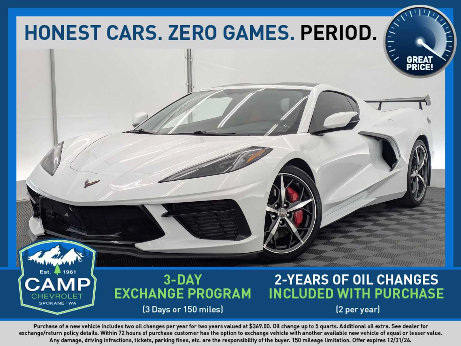 Used 2023 Chevrolet Corvette Stingray Coupe w/ Z51 Performance Package RWD image 1