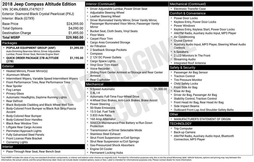 Used 2018 Jeep Compass Latitude w/ Popular Equipment Group image 41