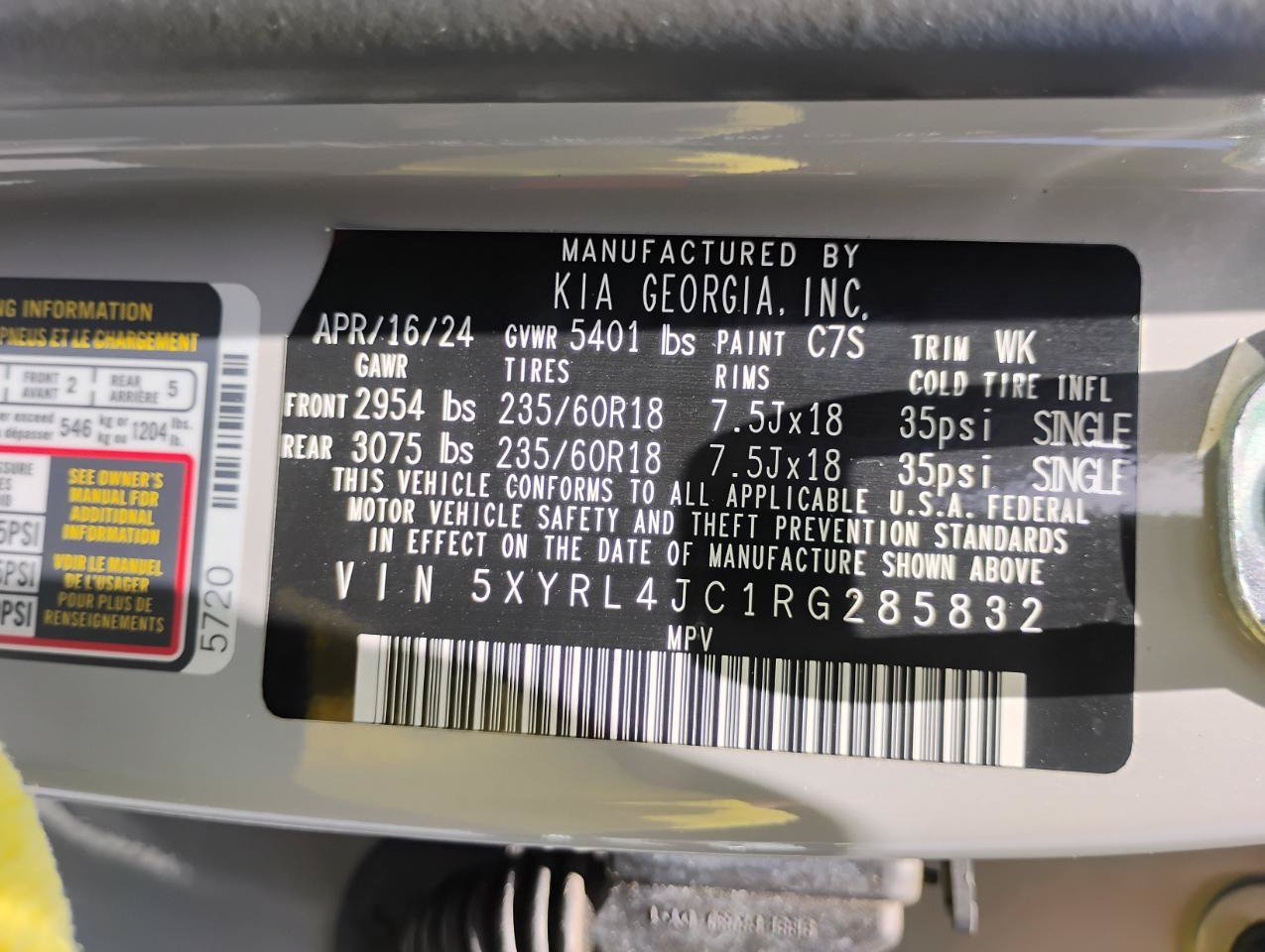 Used 2024 Kia Sorento S w/ Panoramic Sunroof Package FWD image 59