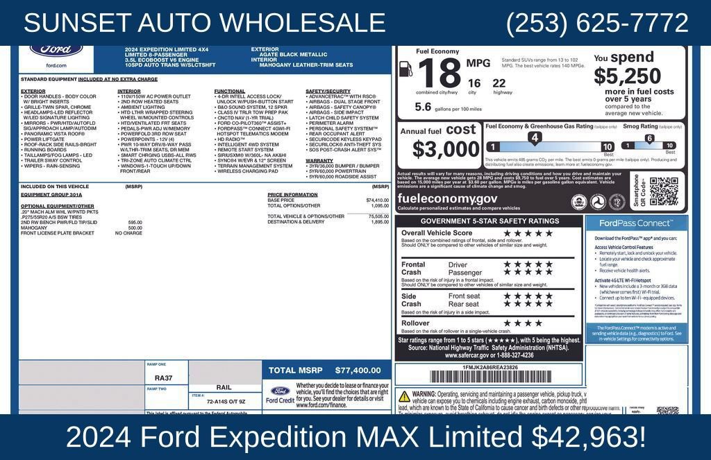Used 2024 Ford Expedition Max Limited AWD/4WD image 82
