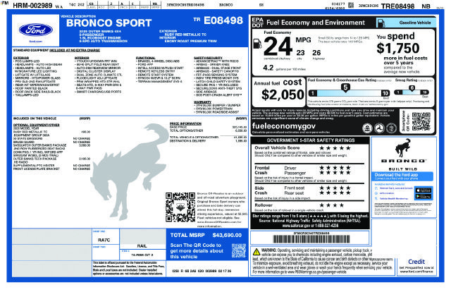 New 2026 Ford Bronco Sport Outer Banks w/ Sasquatch Outer Banks Package AWD/4WD image 4