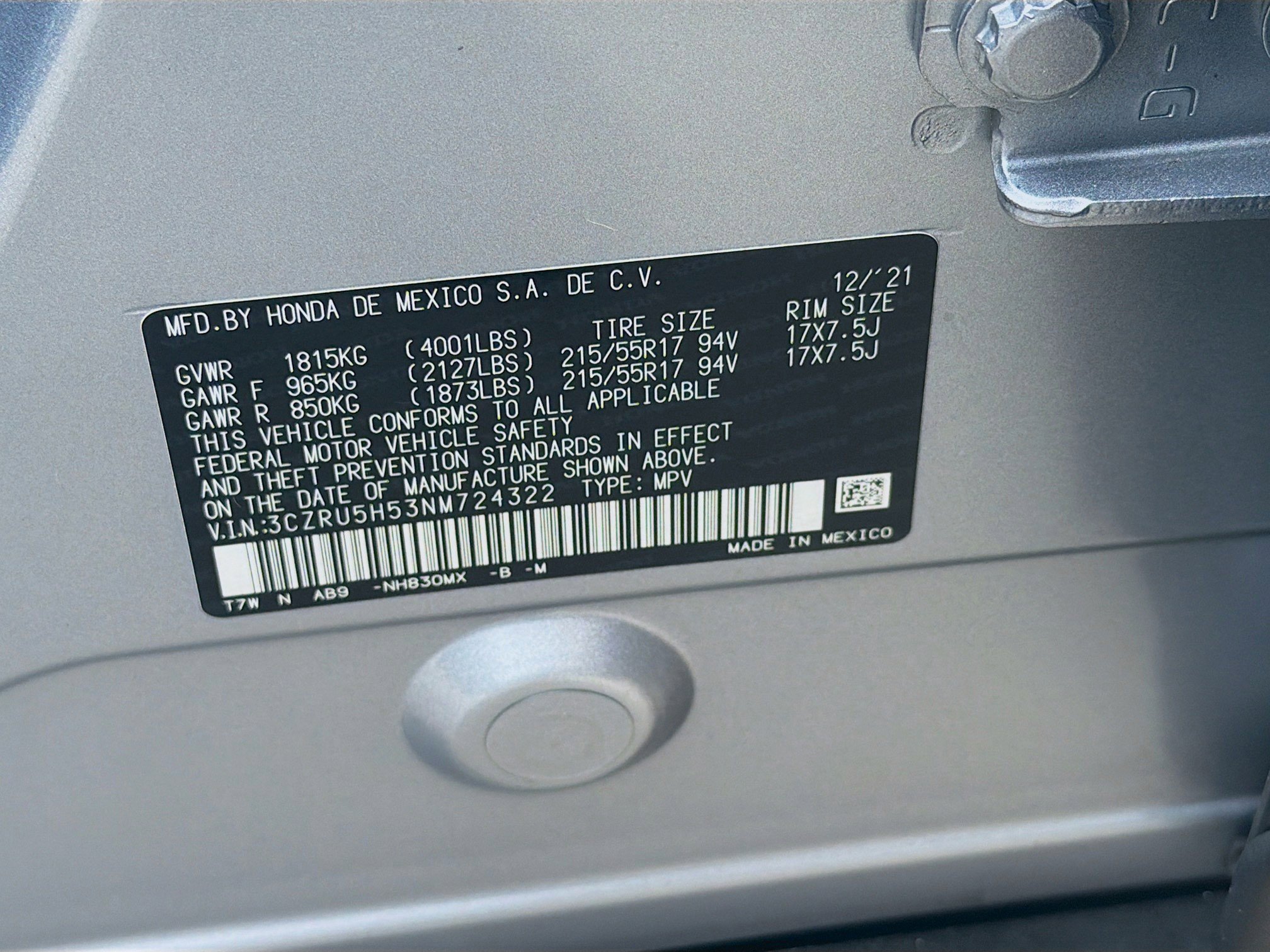 Certified 2022 Honda HR-V EX image 36