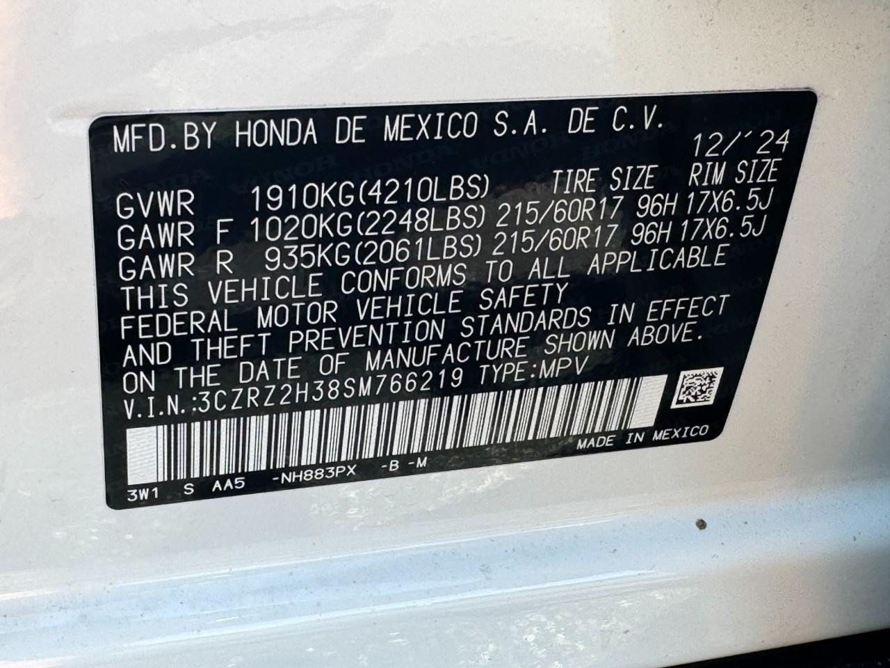 Certified 2025 Honda HR-V LX image 23
