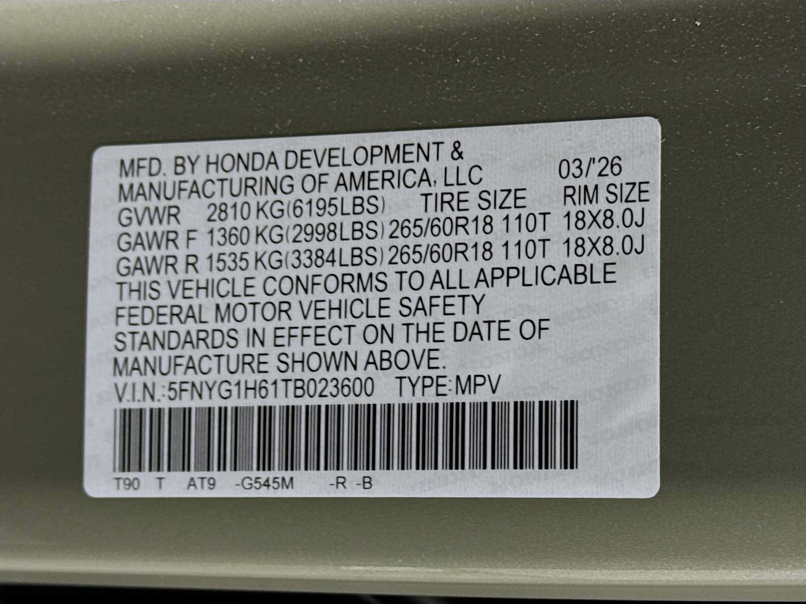 Certified 2026 Honda Pilot TrailSport image 33