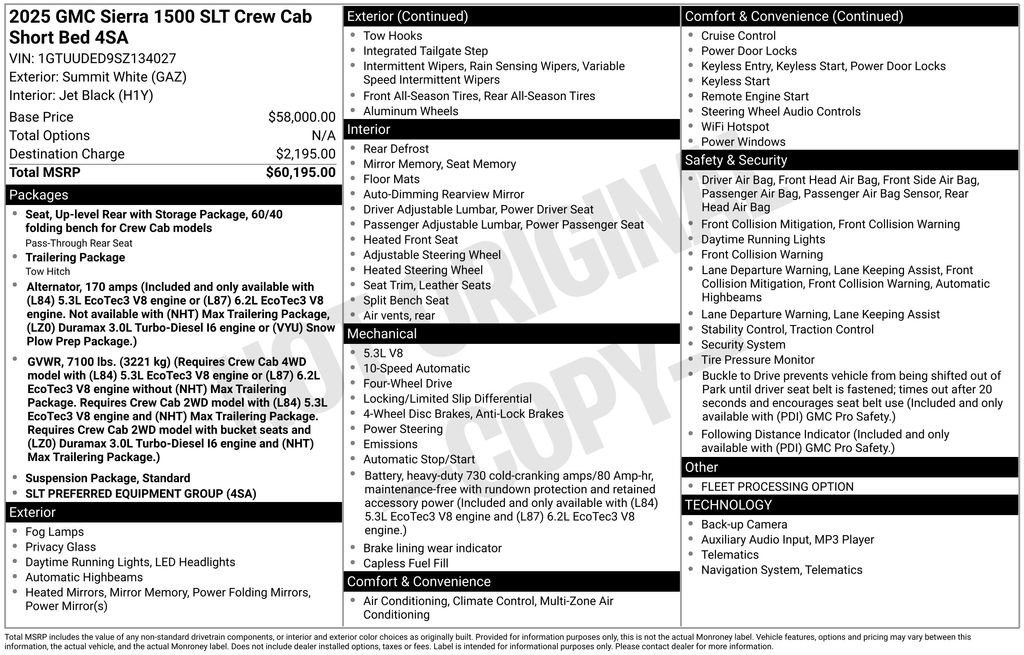 Used 2025 GMC Sierra 1500 SLT AWD/4WD image 60