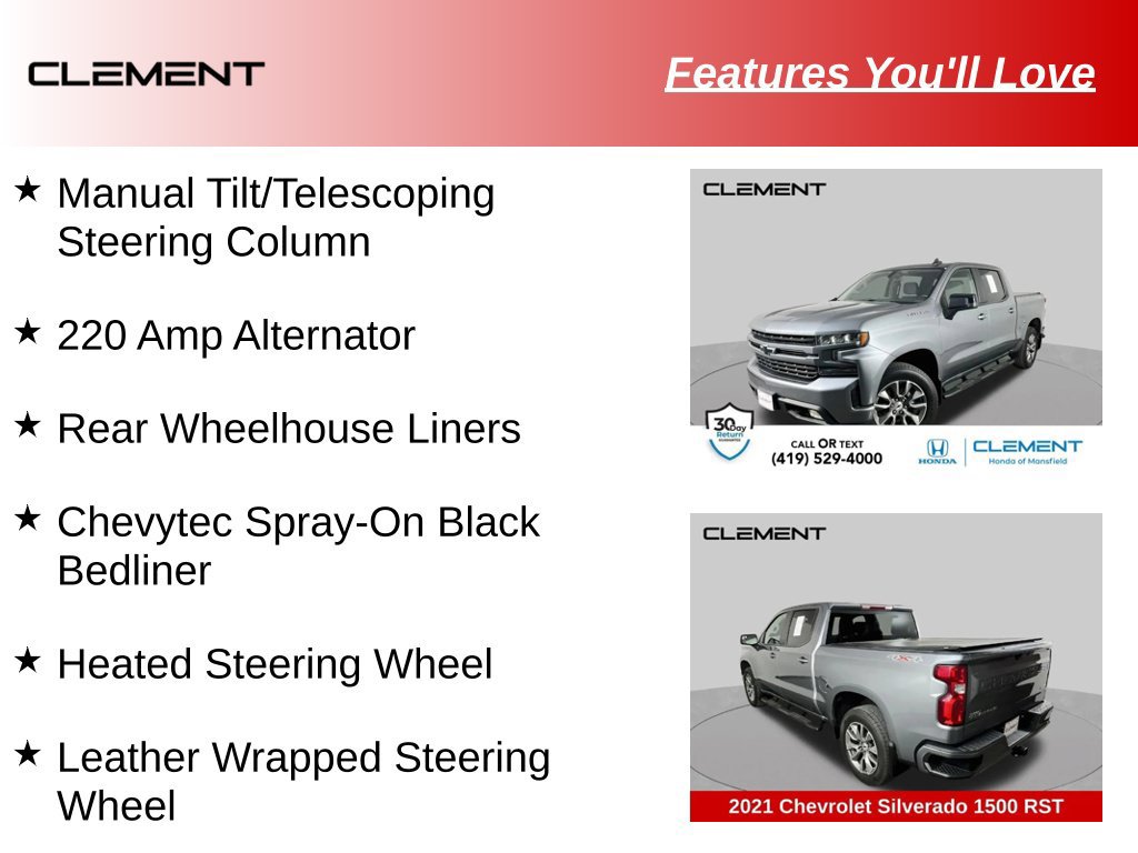 Used 2021 Chevrolet Silverado 1500 RST w/ Bed Protection Package AWD/4WD image 38