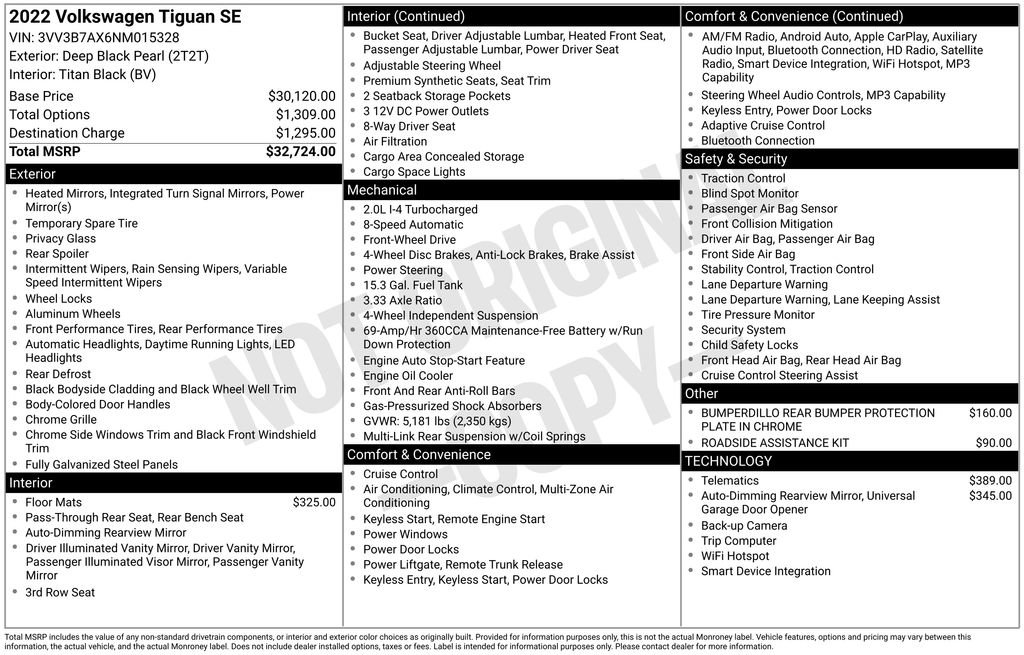 Used 2022 Volkswagen Tiguan SE image 35