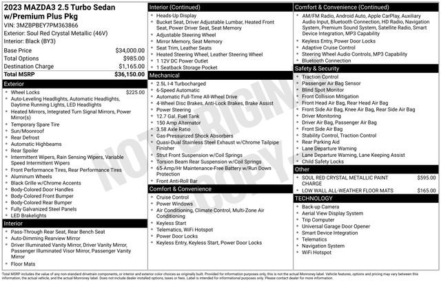 Certified 2023 MAZDA MAZDA3 2.5 Turbo Sedan w/Premium Plus AWD/4WD image 31