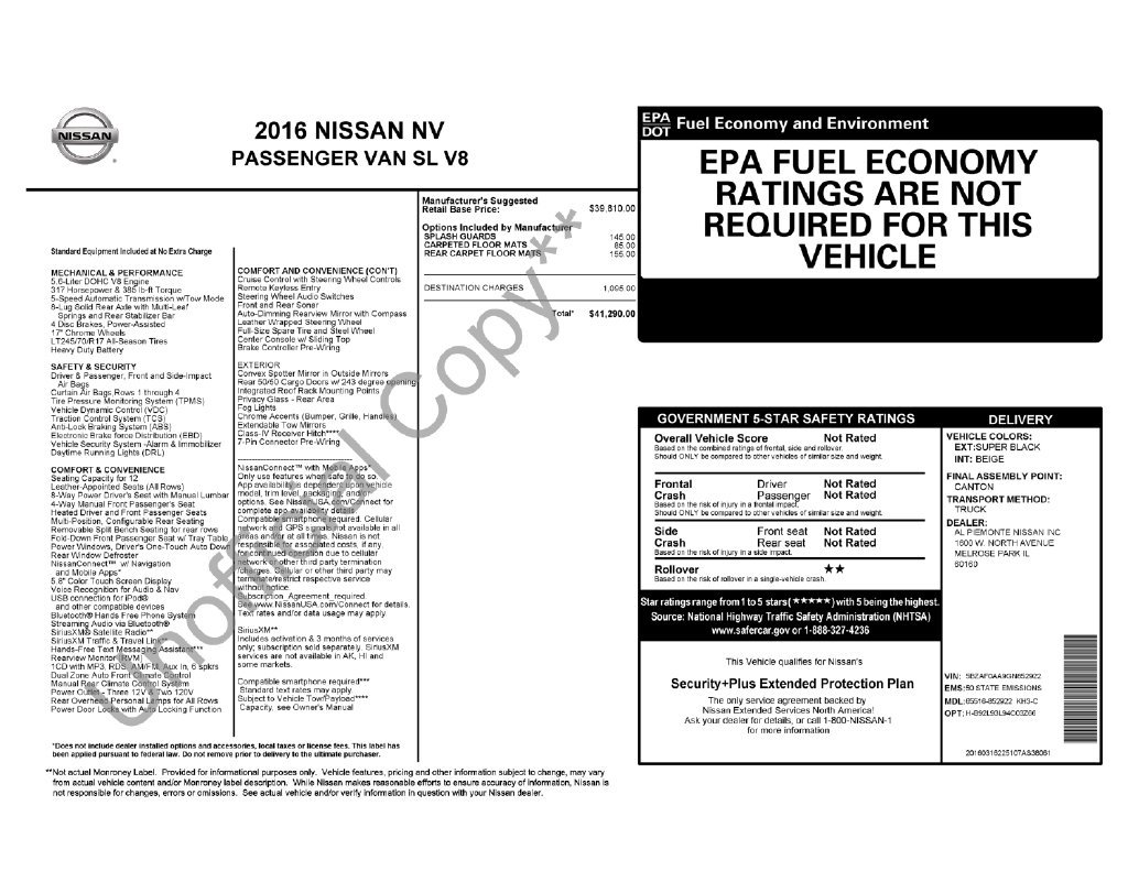 Used 2016 Nissan NV 3500 SL RWD image 3