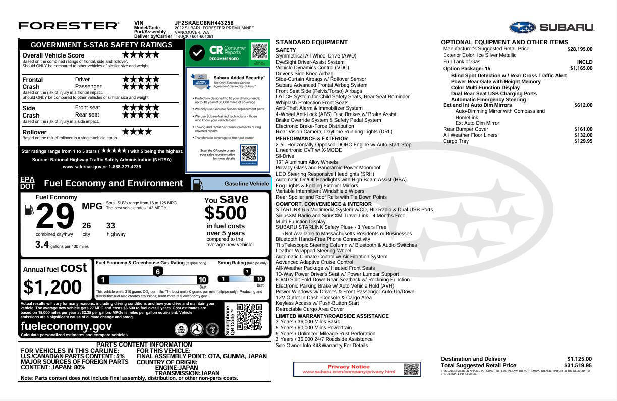 Used 2022 Subaru Forester Premium image 4
