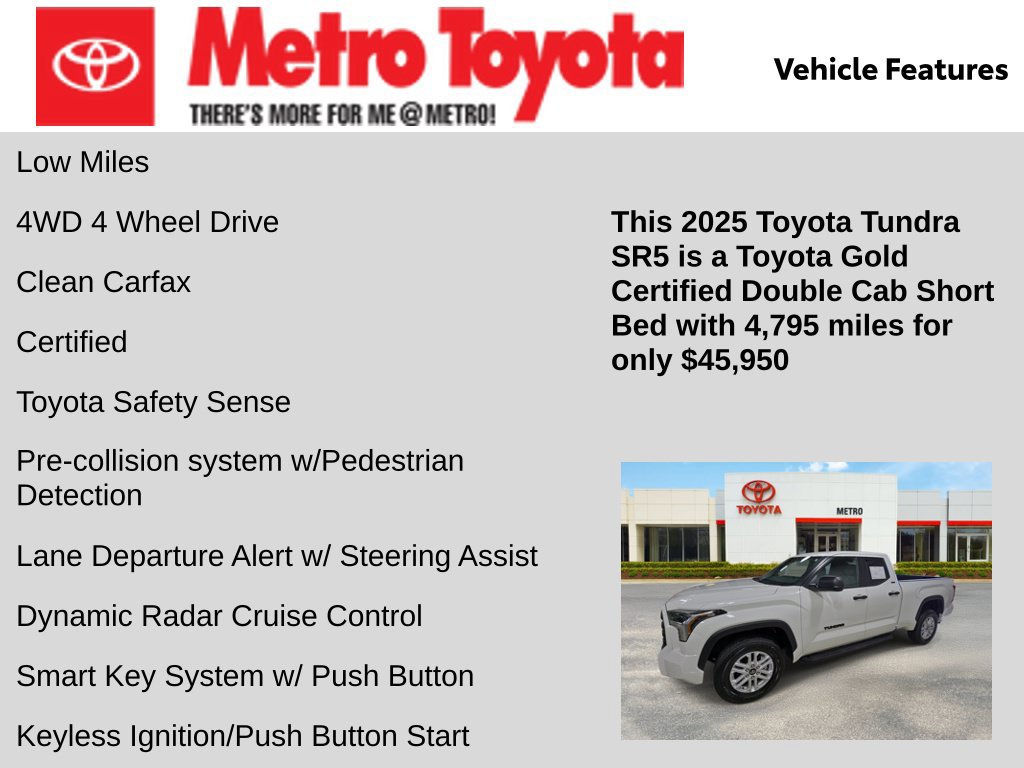Certified 2025 Toyota Tundra SR5 w/ TRD Performance Package (TMS) AWD/4WD image 6