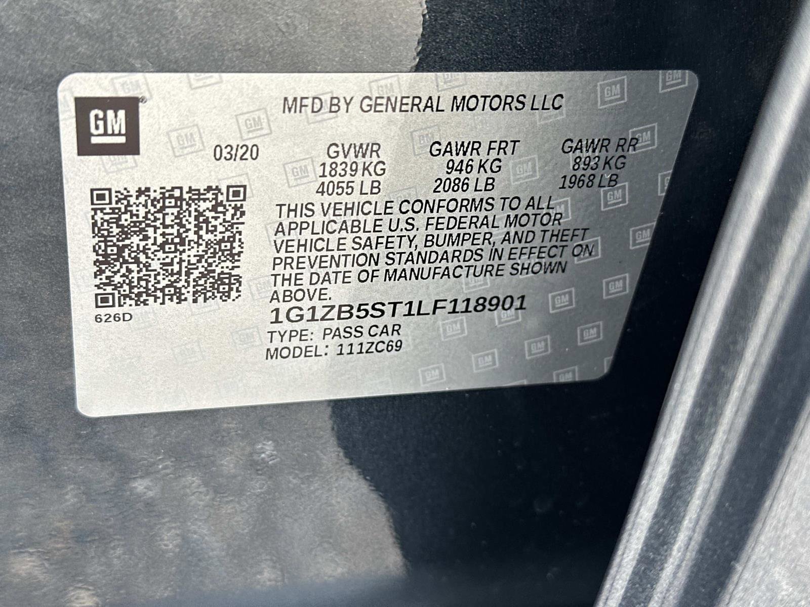 Certified 2020 Chevrolet Malibu LS FWD image 17