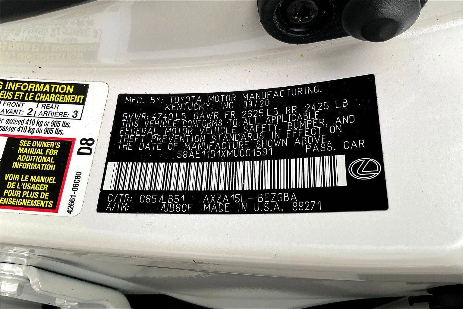 Used 2021 Lexus ES 250 w/ Luxury Package image 35