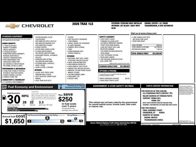 New 2026 Chevrolet Trax LS w/ Driver Confidence Package image 3
