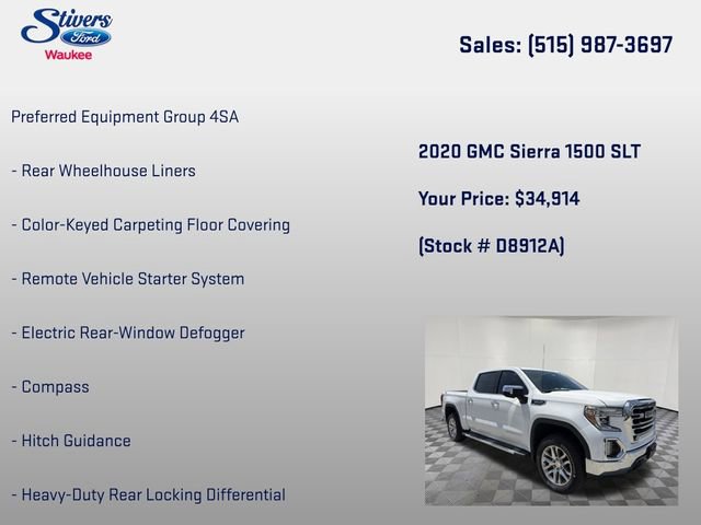 Used 2020 GMC Sierra 1500 SLT w/ SLT Premium Package AWD/4WD image 16
