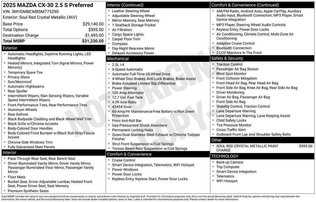 Used 2025 MAZDA CX-30 AWD 2.5 S w/ Preferred Package image 42