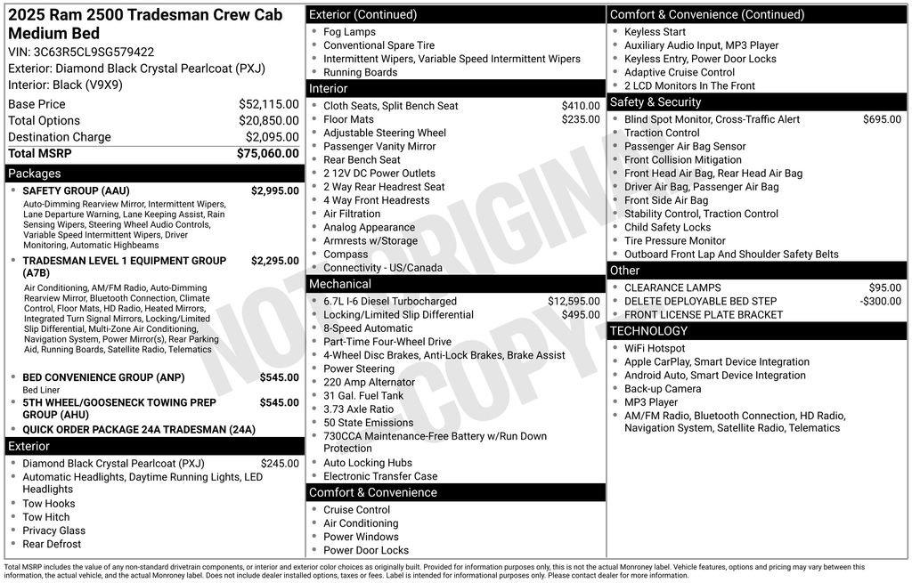 New 2025 RAM 2500 Tradesman w/ Safety Group AWD/4WD image 3