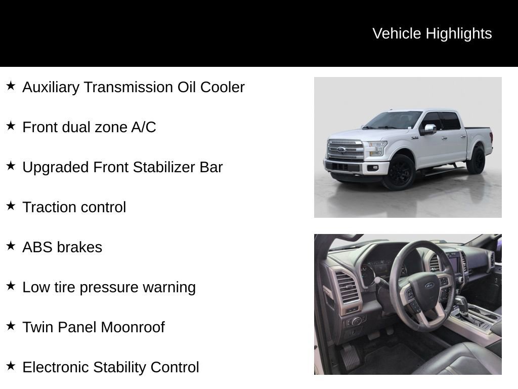 Used 2015 Ford F150 Platinum w/ Equipment Group 701A Luxury image 26