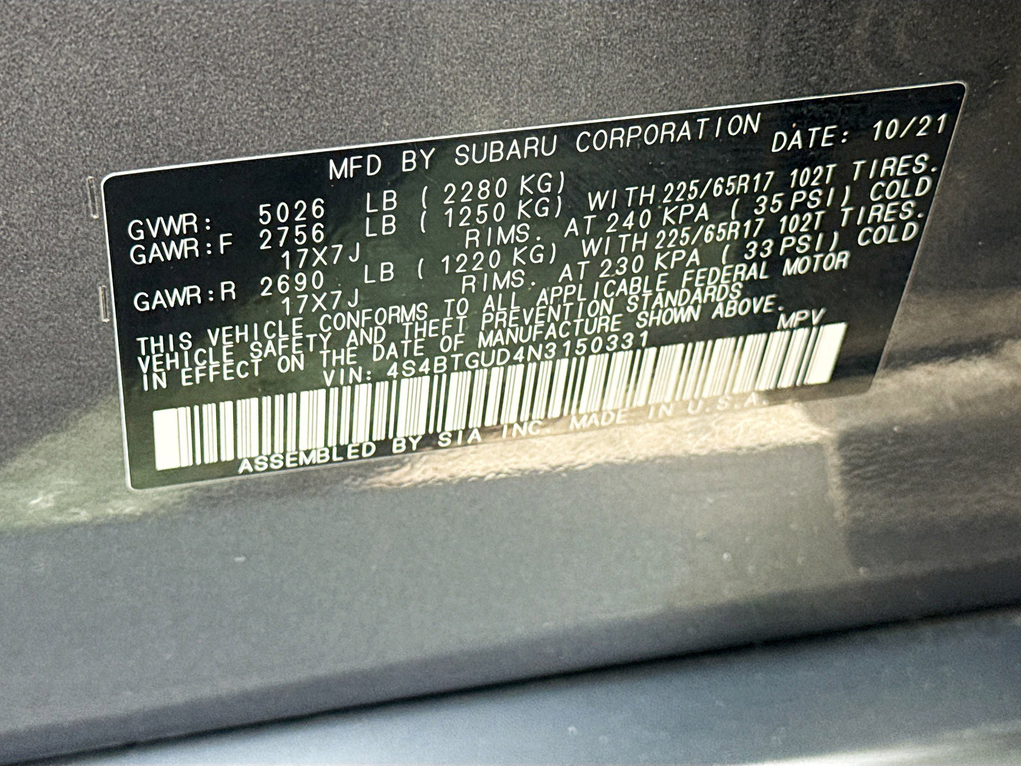 Certified 2022 Subaru Outback Wilderness AWD/4WD image 44