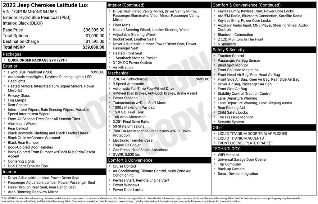 Used 2022 Jeep Cherokee Latitude Lux AWD/4WD image 32