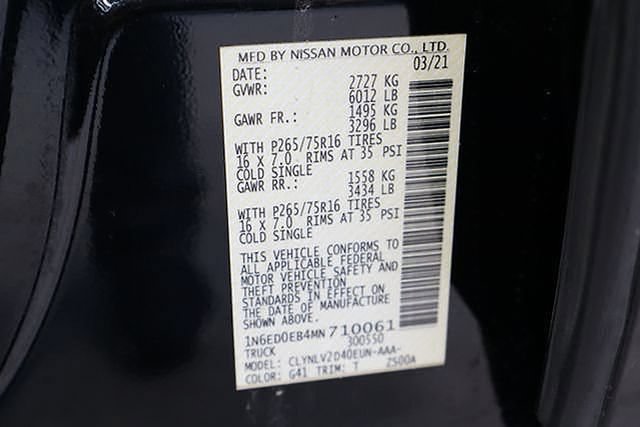 Used 2021 Nissan Frontier PRO-4X w/ Pro-4x Utility Package AWD/4WD image 21