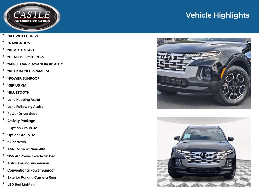 Certified 2024 Hyundai Santa Cruz SEL w/ Activity Package AWD/4WD image 3
