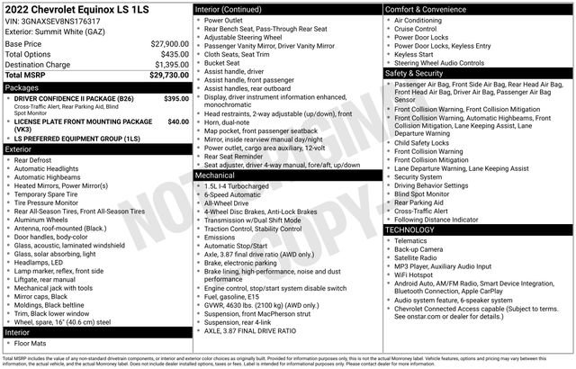 Used 2022 Chevrolet Equinox LS w/ Driver Confidence II Package AWD/4WD image 32