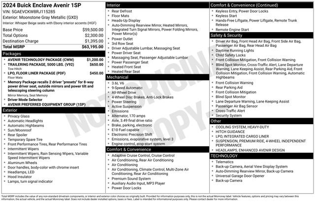 Used 2024 Buick Enclave Avenir w/ Avenir Technology Package image 10